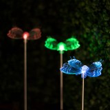 Cumpara ieftin Lampa Solara LED Fluture, RGB Multicolor, Lumina in Culori Alternante, Inaltime 43cm