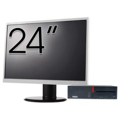 Pachet Calculator Second Hand LENOVO M700 SFF, Intel Core i5-6500 3.20GHz, 8GB DDR4, 256GB SSD, DVD-RW + Monitor 24&amp;quot; NewTechnology Media