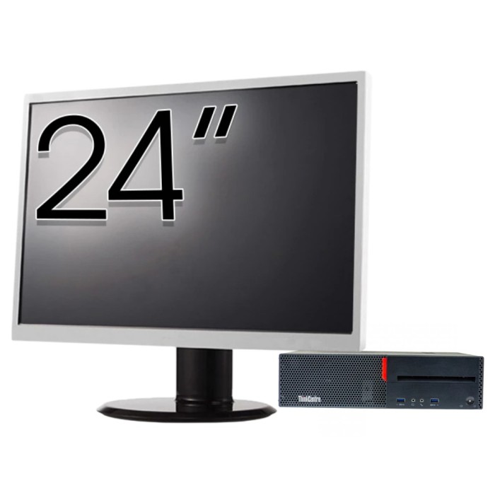 Pachet Calculator Second Hand LENOVO M700 SFF, Intel Core i7-6700 3.40GHz, 8GB DDR4, 256GB SSD + Monitor 24&amp;quot; NewTechnology Media