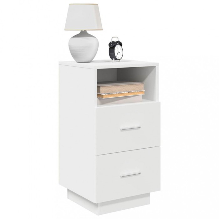 vidaXL Noptiera cu 2 sertare alb 36x36x68 cm 858578