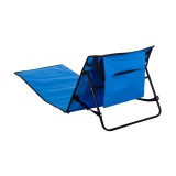 Sezlong pliabil pentru plaja sau camping cu geanta de transport, albastru 150 cm x 47 cm