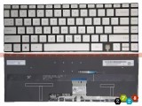 Tastatura Laptop 2-in-1, HP, Spectre X360 14-EA, TPN-Q250, iluminata, argintie, layout US