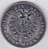 Medalie comemorativă Deutsches Reich 1876 &ndash; Leopold Prinz Regent Bayern &ndash; tip 5 Mark &ndash; piesă modernă
