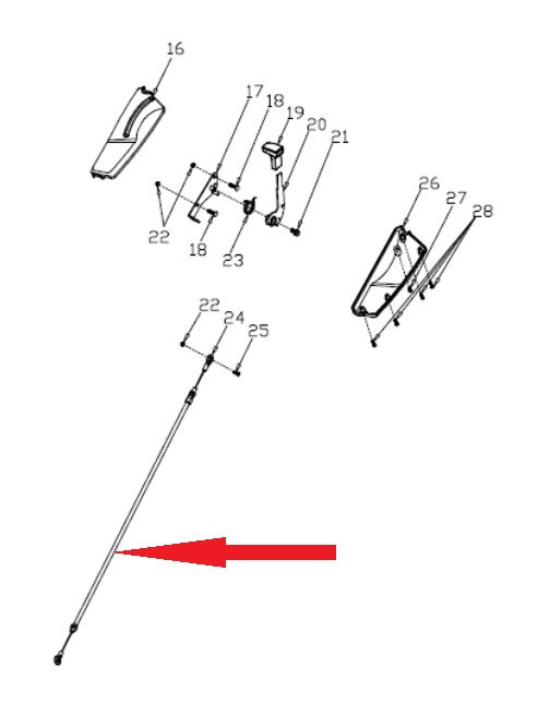 Cablu pentru scarificator gazon pe benzina RURIS RXH999