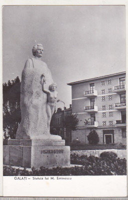 bnk cp Galati - Statuia lui M Eminescu - necirculata foto