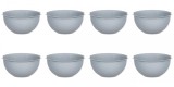 Set boluri, 8 piese, 1L, Plastic, Gri Inchis