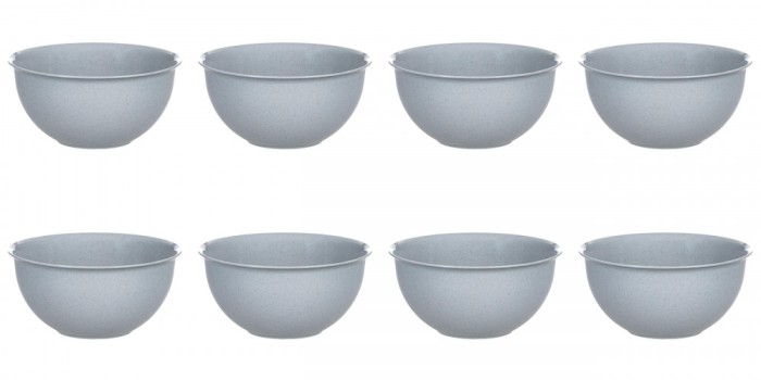 Set boluri, 8 piese, 1L, Plastic, Gri Inchis