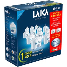 Pachet 10 cartuse filtrante Laica Bi-flux + 2 cartuse Magnesium Active