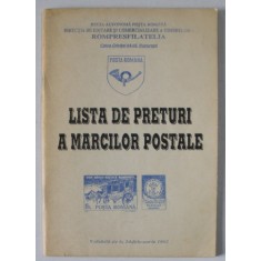 LISTA DE PRETURI A MARCILOR POSTALE , VALABILA DE LA 14 FEBRUARIE , 1992, SUBLINIATA CU MARKERUL *