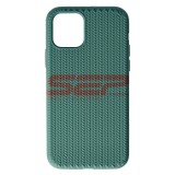 Husa Silicon Woven Texture Midnight Green Apple iPhone 11 Pro - Protectie Premium