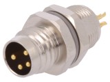 Conector M8 tată, 4 pini, 30V, IP67, soclu - TE Connectivity