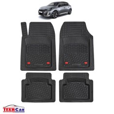 Covorase Auto TeamCar&reg; Tip Tavita Compatibile Peugeot 208 II (2019-2024) Negru, Material Rezistent