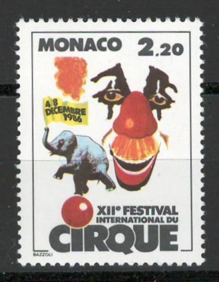 Monaco 1986 Mi 1776 MNH - Festivalul International de Circ de la Monte Carlo foto