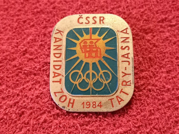 Insigna Ski-Cehoslovacia Vysoke-Tatra Candidata la Jocurile Olimpice Iarna 1984