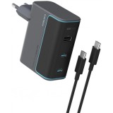 Incarcator Retea Cu Cablu USB-C Cuktech, 100W, 5A, 1 x USB-A - 2 x USB-C, Gri CUKAD1003EUG