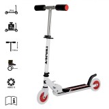 Trotinetă Aluminiu X-Sport, Ghidon Reglabil 72-82 cm, Roți PU 135 mm, Alb-Negru