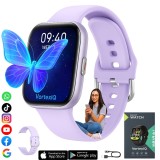 Cumpara ieftin Ceas smartwatch femei, VortexIQ by BIRAI&reg;, ecran TFT1.85", inteligent, fitness, sport, rezistent apa 3ATM, smart, notificari, wireless, apel Bluetooth