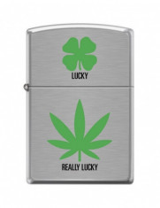 Bricheta Zippo 6676 Marijuana/Pot Leaf-Really Lucky foto