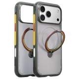 Husa MagSafe pentru Apple iPhone 18 Pro / 17 Pro, Torras, Ostand Q3 Air Football, Gri
