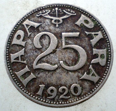 1.090 YUGOSLAVIA JUGOSLAVIA IUGOSLAVIA 25 PARA 1920 foto