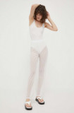 R&eacute;sum&eacute; pantaloni Rayanna femei, culoarea alb, drept, high waist