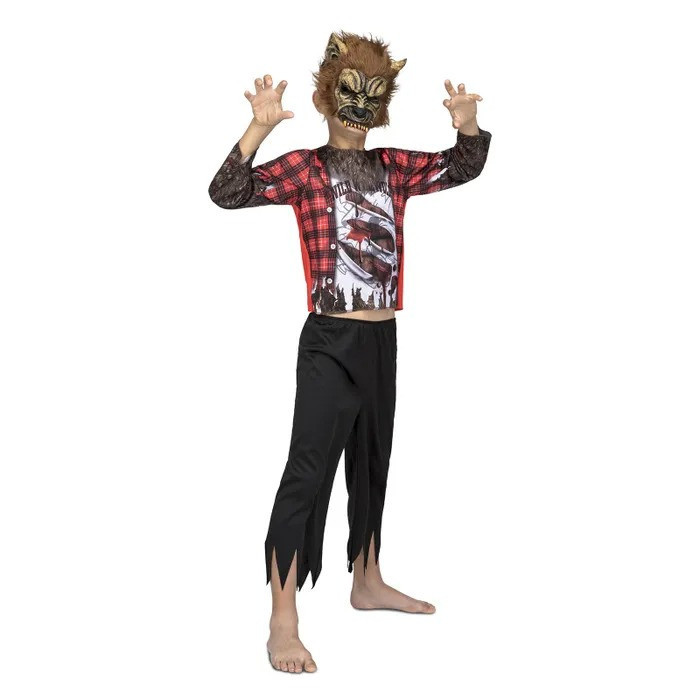 Costum lup, varcolac pentru baieti 7-9 ani 120 - 130 cm