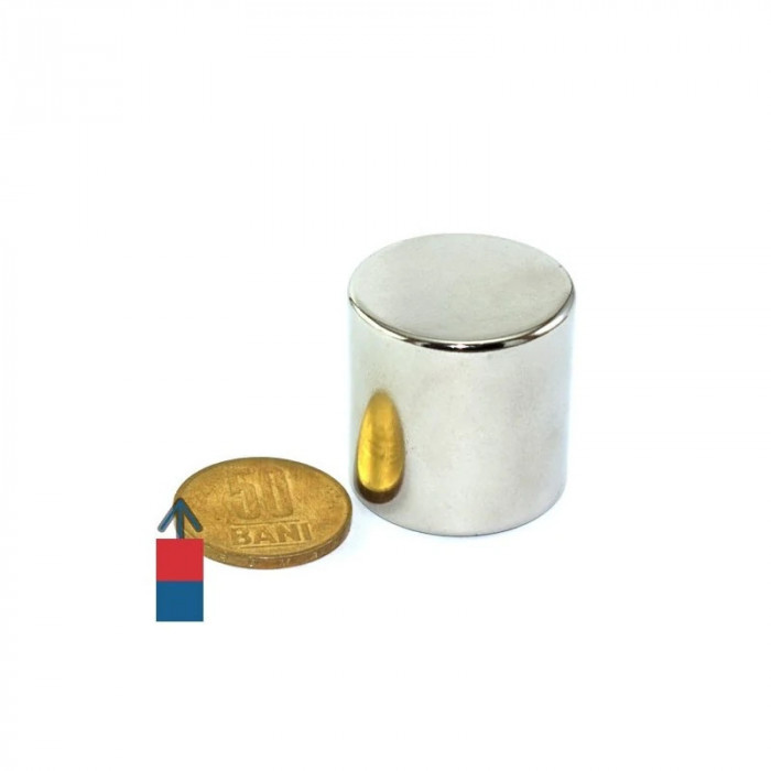 Magnet neodim puternic cilindru 30x30mm - 40kg forta
