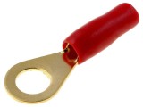 Terminal inelar M8 6mm&sup2; aurit, izolatie roșie - Conector electric profesional