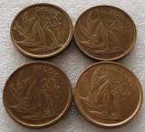 P3. Belgia set lot 4 x 20 Francs 1980 1981 1982 BELGIE BELGIQUE **