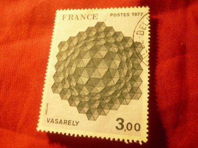 Timbru Franta 1977 - Pictura Vasarely , stampilat foto