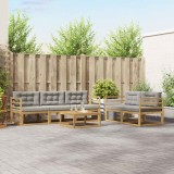 vidaXL Set de canapele de exterior cu pernă 6 pcs Alb și gri deschis 3386045