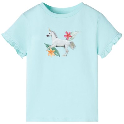 Tricou copii cu m&amp;acirc;neci scurte, turcoaz deschis, 140 foto