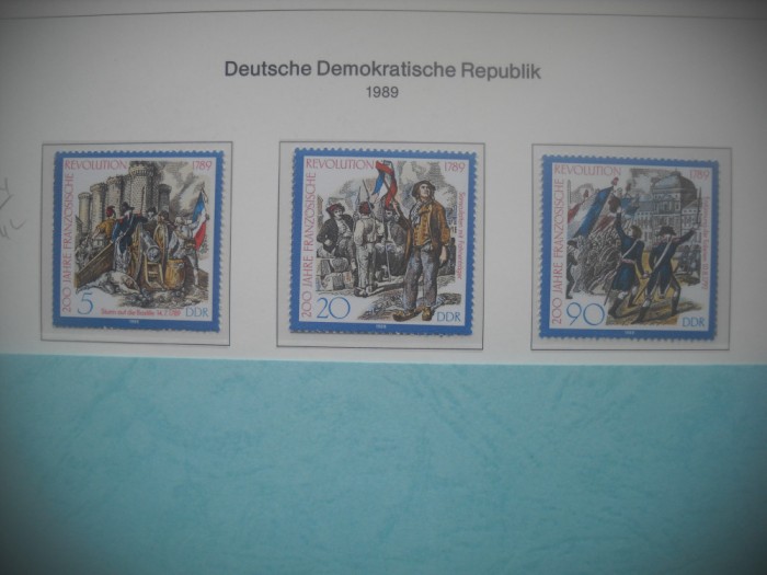 HOPCT TIMBRE MNH 1270 REVOLUTIA FRANCEZA BICENTENAR-3 VAL-1989-GERMANIA DDR/RDG