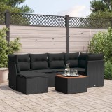 Cumpara ieftin Gossi set canapele de gradina cu perne, 7 piese, negru, poliratan