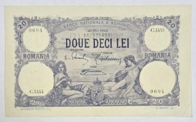 Bancnota DOUE DECI LEI, 1922 foto