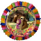 Pinata pentru petreceri, 35 cm, multicolora, model Masha si Ursul, umplutura inclusa