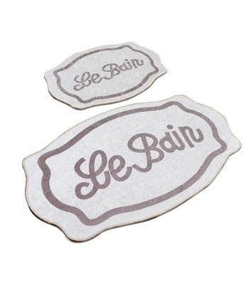 Set 2 Covorase baie Le Bain, 60 x 100 cm, 50 x 60 cm, Antiderapant, Bej foto