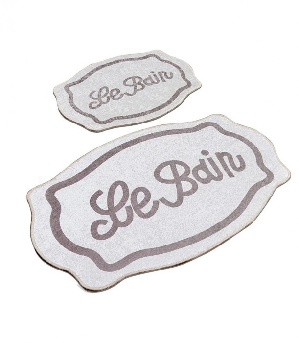 Set 2 Covorase baie Le Bain, 60 x 100 cm, 50 x 60 cm, Antiderapant, Bej
