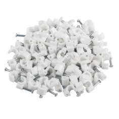 Clema pentru cablu, alb, 5 mm, 100 buc / set