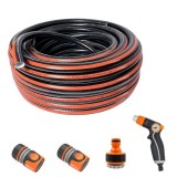 Furtun de gradina, 4 straturi, flexibil, ranforsat, 3/4, 25 m, cuple, adaptor, pistol stropit, Richmann Exclusive