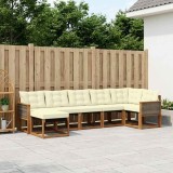 Cumpara ieftin Set de canapele de exterior 7 buc. 7-Locuri Natural si Crem