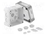 Cutie conexiuni OBO BETTERMANN X 95x95x72mm policarbonat IP67 gri deschis transparent
