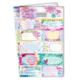 Etichete autocolante Tie Dye, 20 buc, 8.4x4.5 cm, Multicolore, CMCLASS