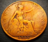 Cumpara ieftin Moneda istorica 1 (ONE) PENNY - MAREA BRITANIE / ANGLIA, anul 1915 * cod 4078, Europa