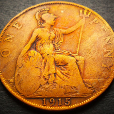 Moneda istorica 1 (ONE) PENNY - MAREA BRITANIE / ANGLIA, anul 1915 * cod 4078