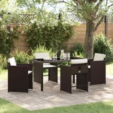 vidaXL Set de masă pentru grădină 5 pcs Maro poliratan