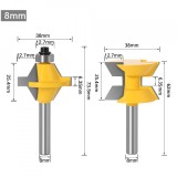 Set 2 freze lemn GOBI canturi / imbinare LAMBA SI ULUC, nut feder prindere 8 mm