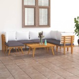 Gossi set mobilier de gradina cu perne, 8 piese, lemn masiv acacia