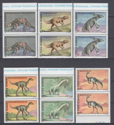 ROMANIA 1994 LP 1341 ANIMALE PREISTORICE PERECHE SERII MNH foto