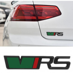 vrs set embleme fata spate verde cu negru si rosu auto metal sport skoda vw